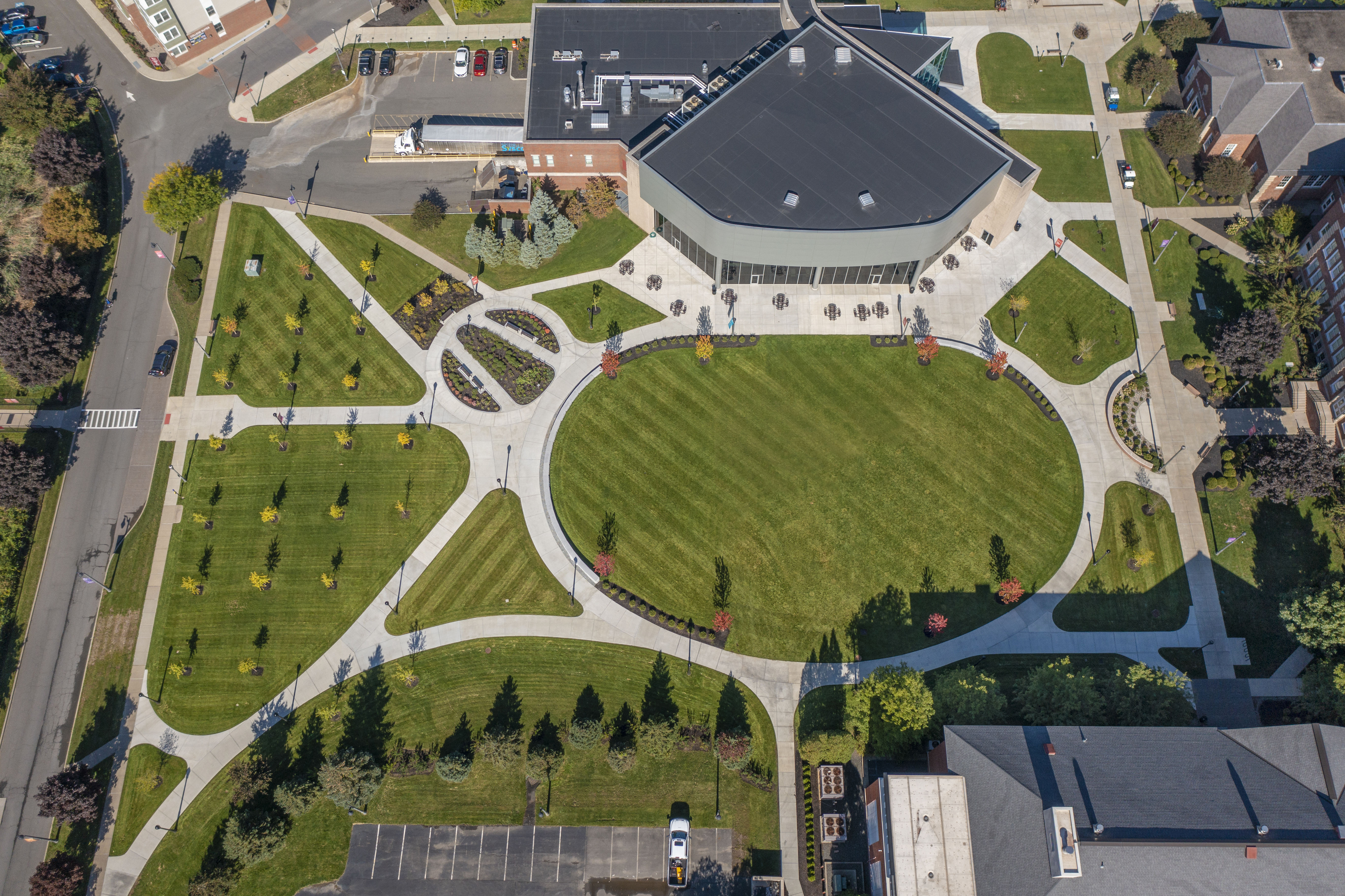 Aerial view of campus