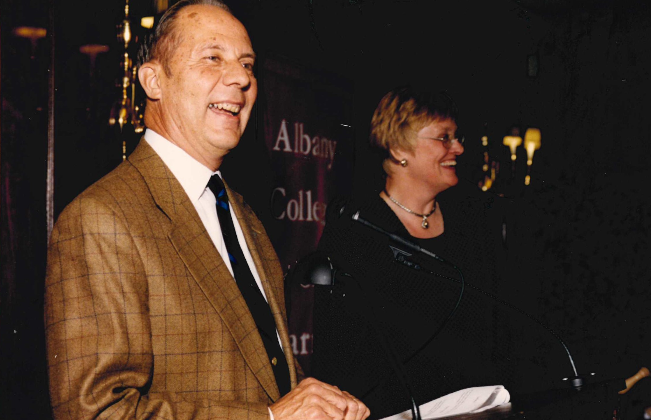 Lou Fortin with Dr. Mary Andritz, dean for professional affairs, in 2003