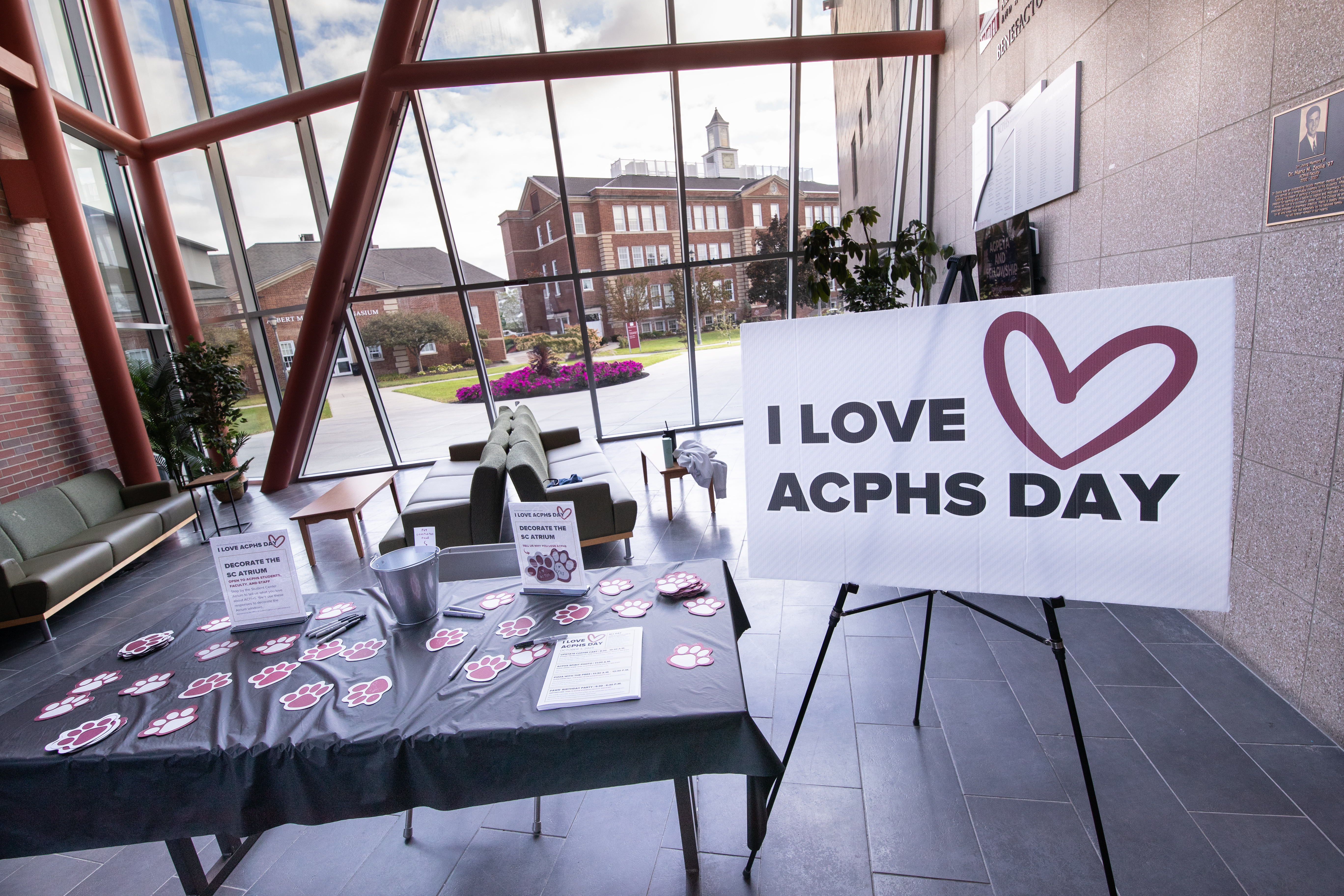 An event table is set up for I Love ACPHS day